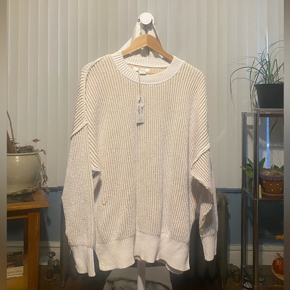 Natural Reflections Men's Off-White Crewneck Sweater